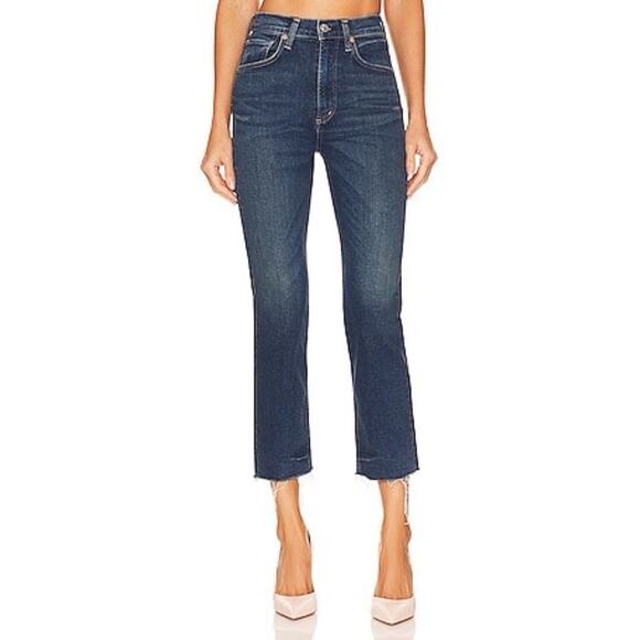 COH Citizens of Humanity Daphne Crop Stovepipe Jeans Concord Size 24 High Rise - Picture 1 of 8